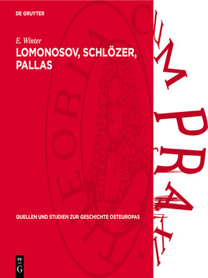 cover image of Lomonosov, Schlözer, Pallas